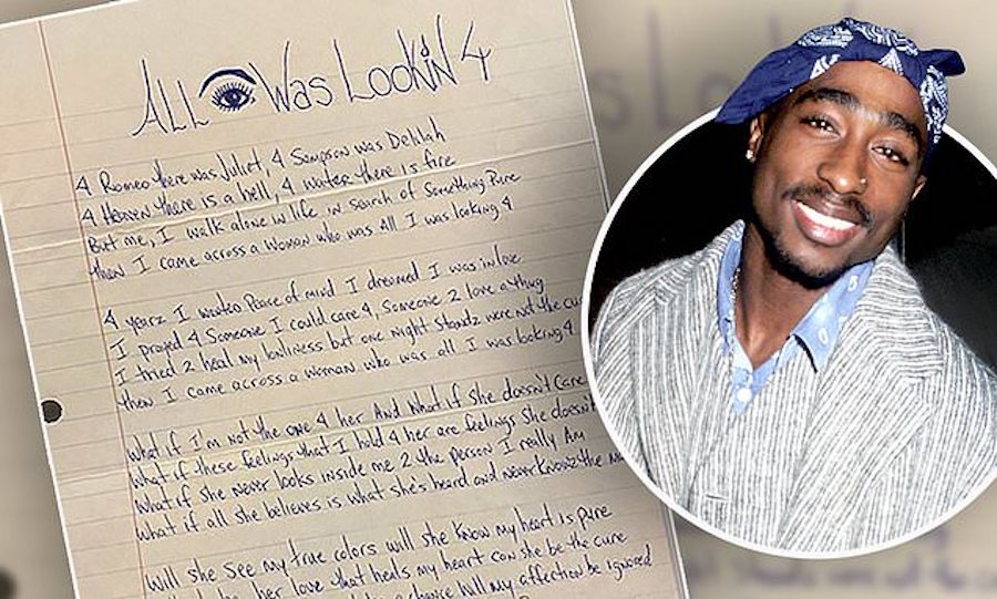 2Pac’s Love Letter That Inspired “All Eyez on Me” Up for Sale at $95,000