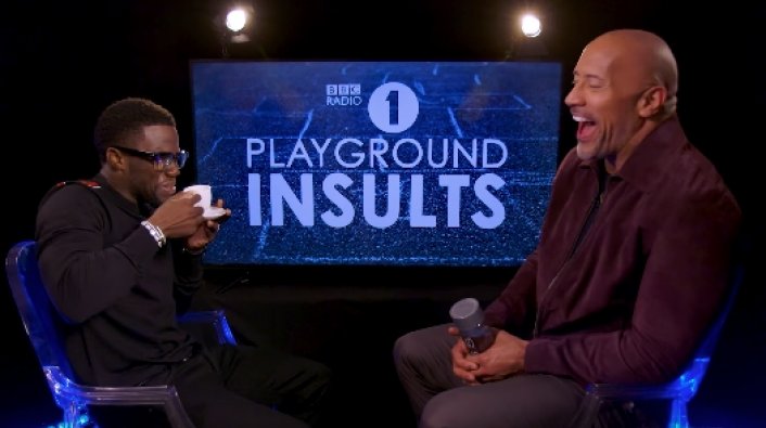 Kevin Hart Cracks Up The Rock with Playground Insults About Him