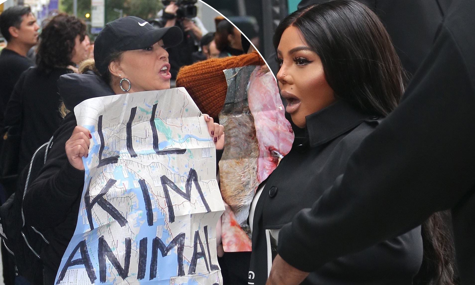 Lil Kim Gets Harassed by Animal Rights Activists over Wearing Fur