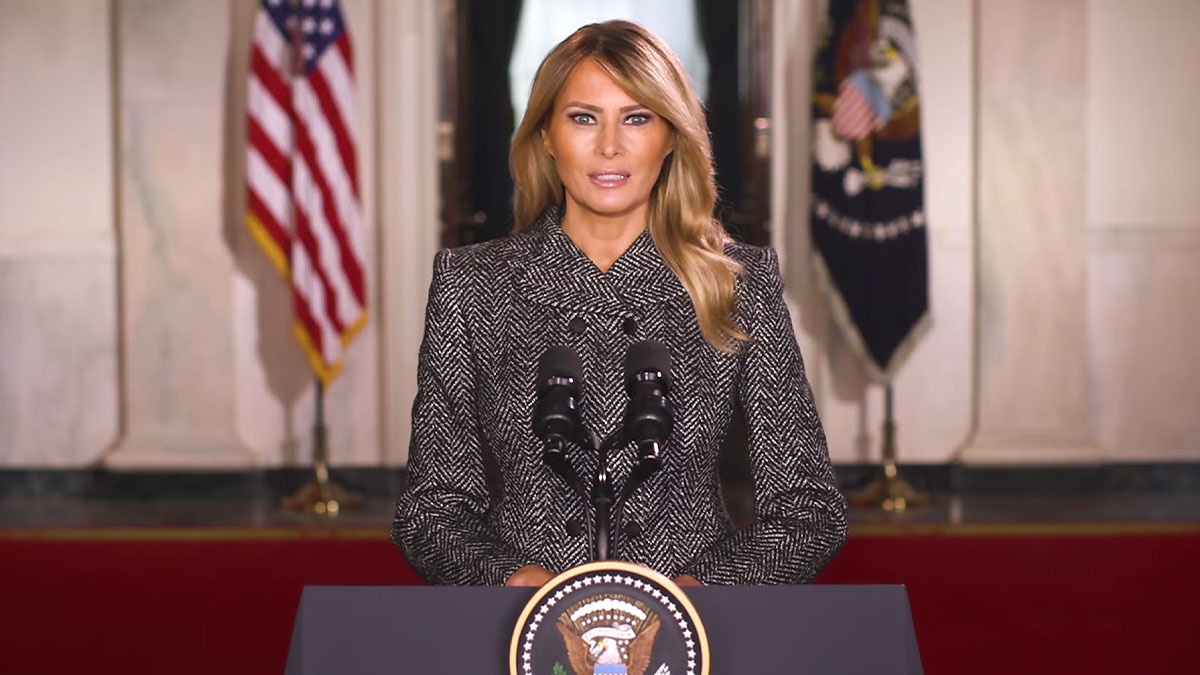 Melania Trump Delivers Farewell Address, Calls for ‘Peace over Violence’