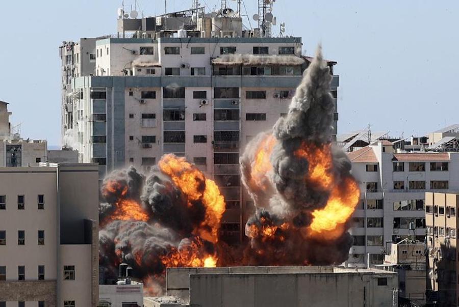 Israeli Air Raid Bombed Al Jazeera & Associated Press Offices in Gaza City