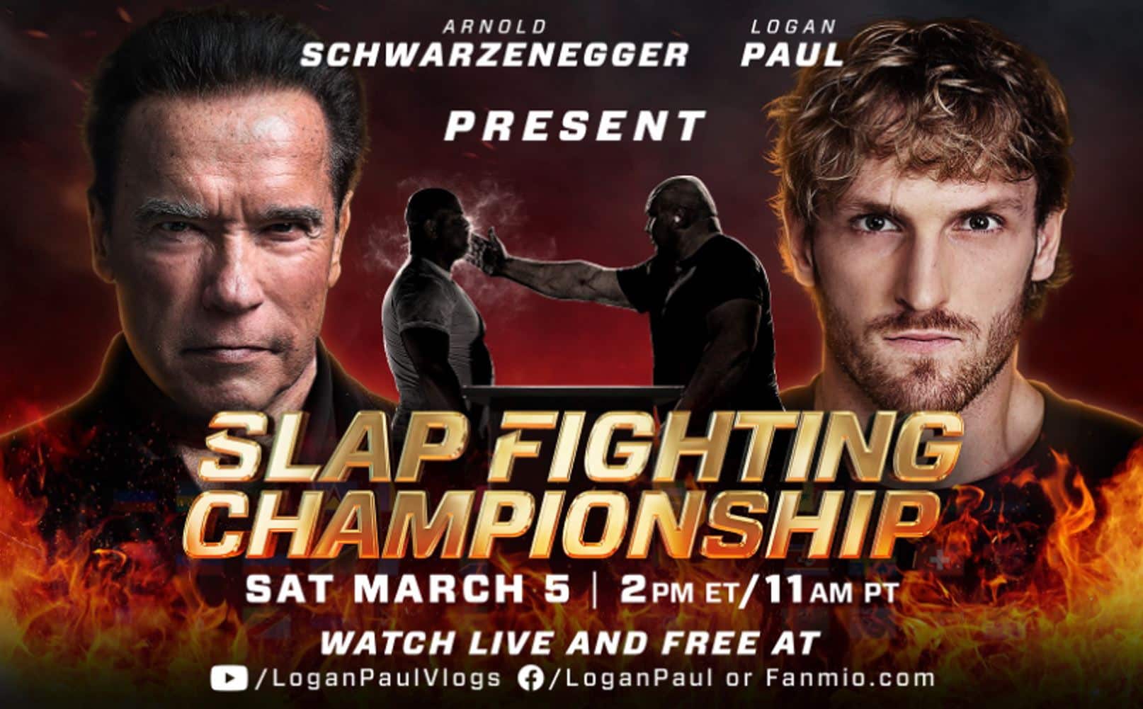Logan Paul and Arnold Schwarzenegger Announce Slap Fighting League