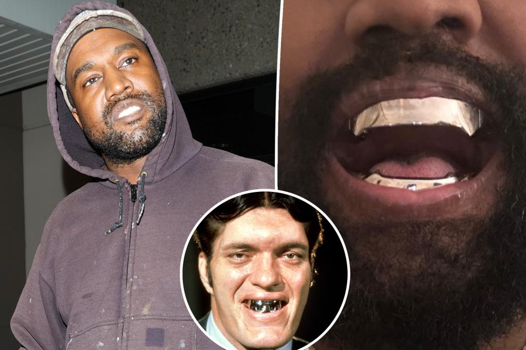 Kanye Shows Off New Grills Inspired By James Bond Villain “Jaws”