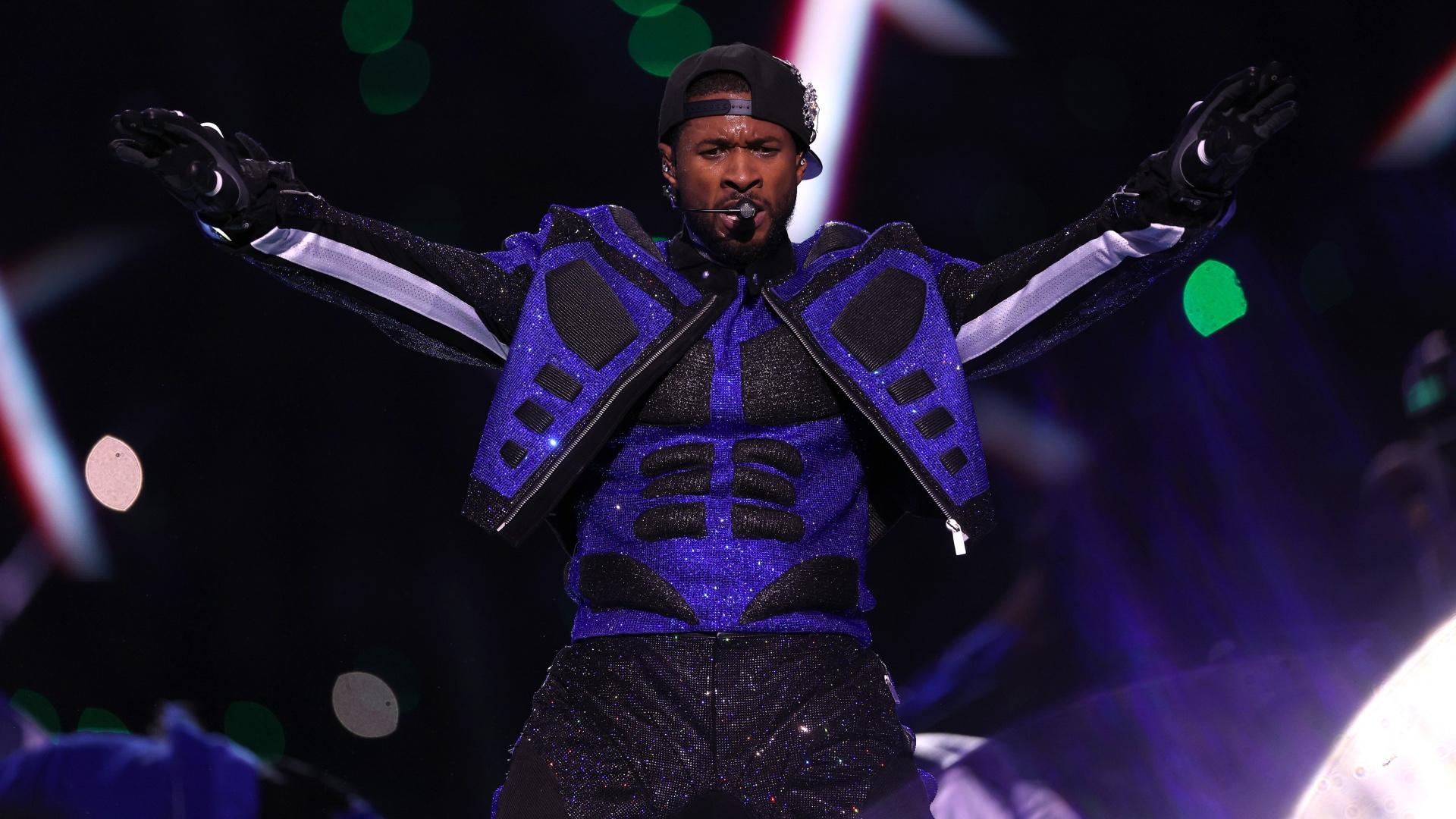 Usher’s Super Bowl halftime show performance brought skates, famous friends and a Vegas vibe