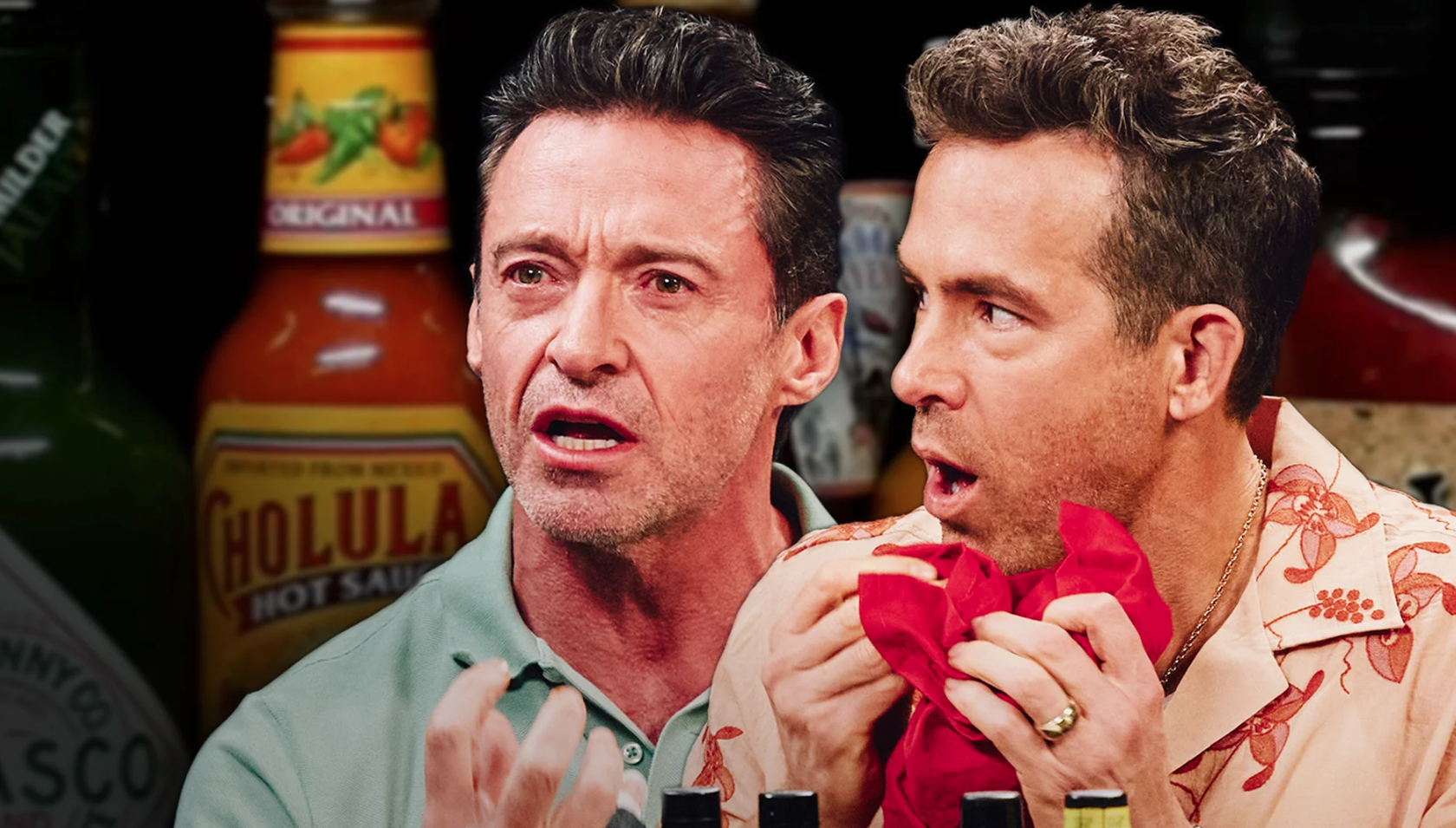 Ryan Reynolds and Hugh Jackman Go Claws Out While Eating Spicy Wings on Hot Ones
