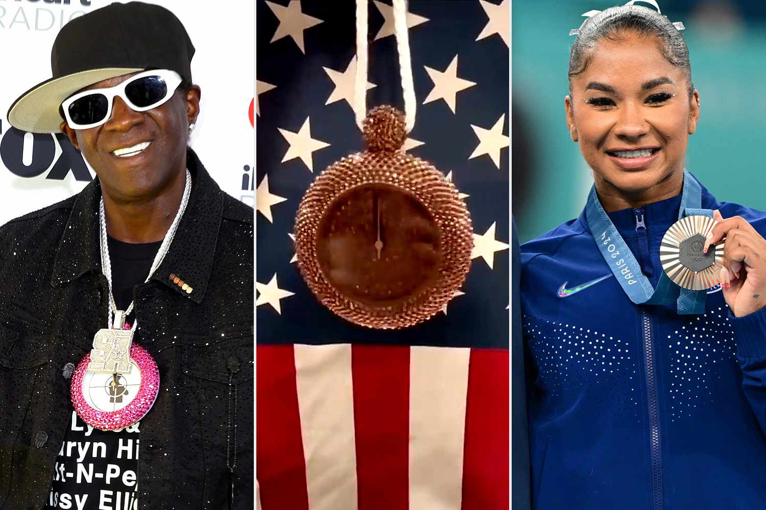 Flavor Flav Gifts Bronze Clock to Jordan Chiles 