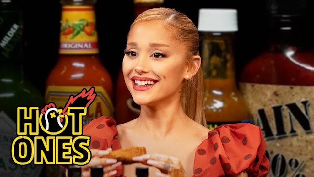 Ariana Grande appears on Hot Ones