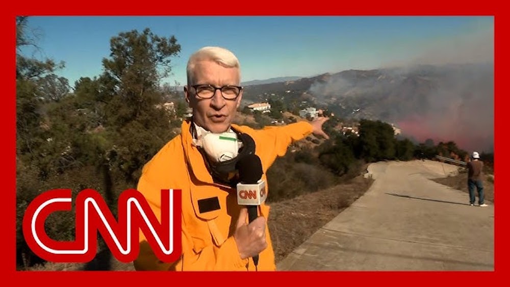 Anderson Cooper reports live from Wildfires in LA: Catches helicopters in active battle to save Topanga Canyon homes