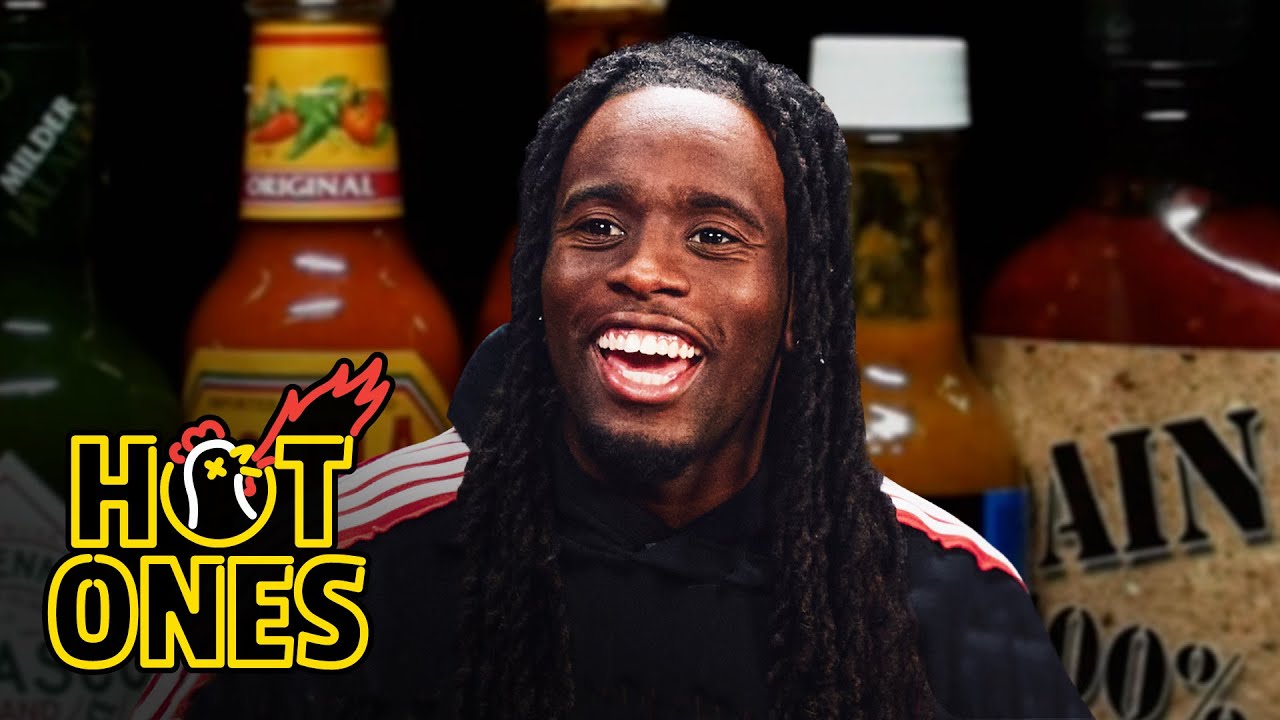 Kai Cenat Calls Sean a Liar While Eating Spicy Wings on Hot Ones