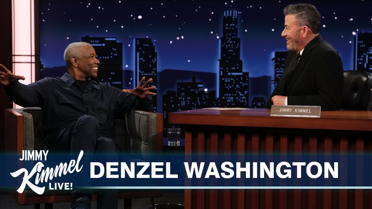 Denzel Washington speaks on His Favourite Rappers, Being a Dallas Cowboys Fan & more in Jimmy Kimmel Interview