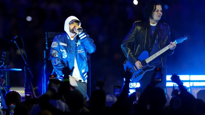 Eminem Makes Surprise Appearance On Fox’s NFL Thanksgiving Halftime Show Alongside Jack White