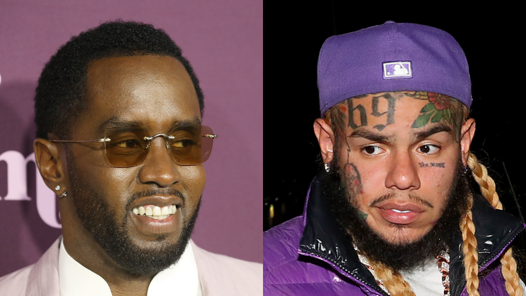 Tekashi 6ix9ine Reacts to Diddy Freak Off Pic with 50’s Babymom & Sly Diggler