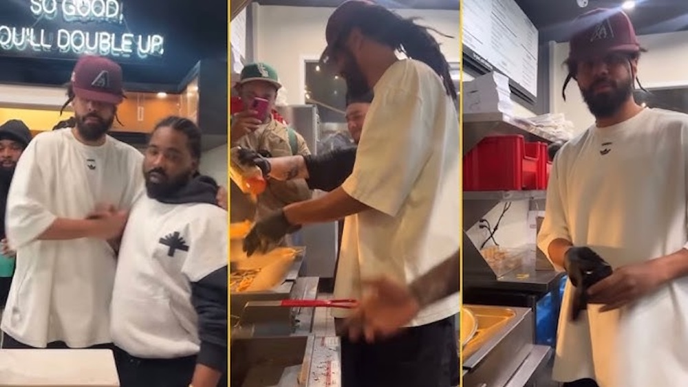 J. Cole Gets a job At Nipsey Hussle’s Marathon Burger In LA