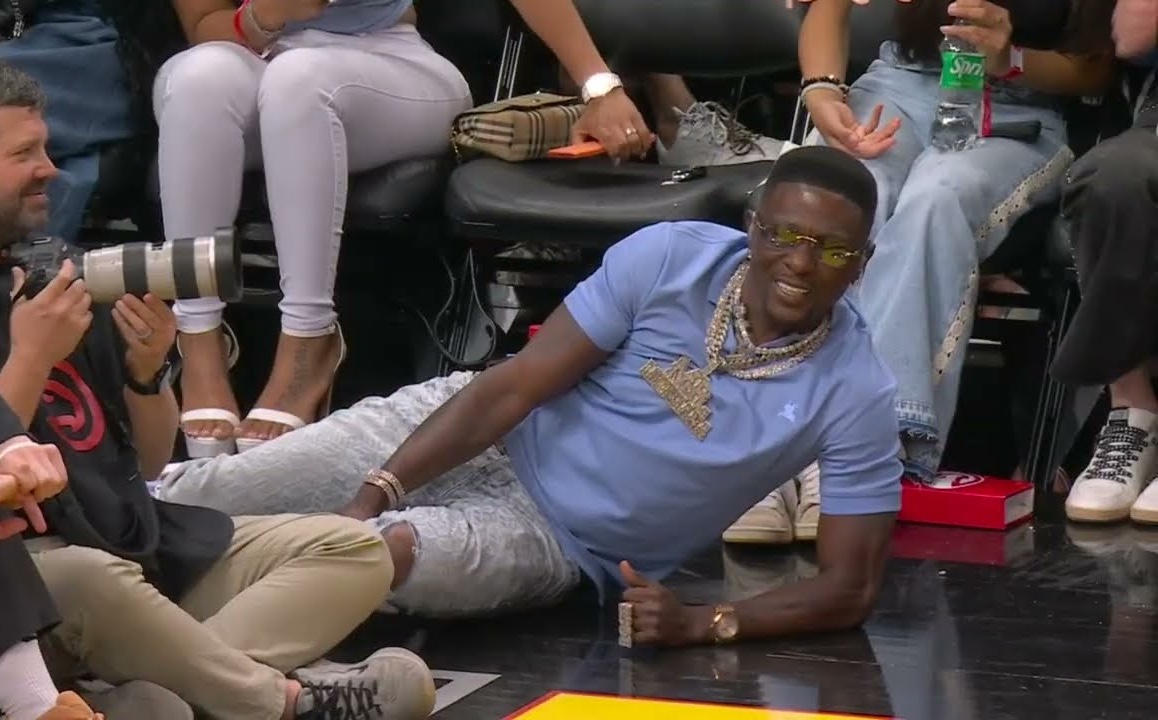 Jalen Brunson Rips Boosie From His Courtside Seat After Epic Collision
