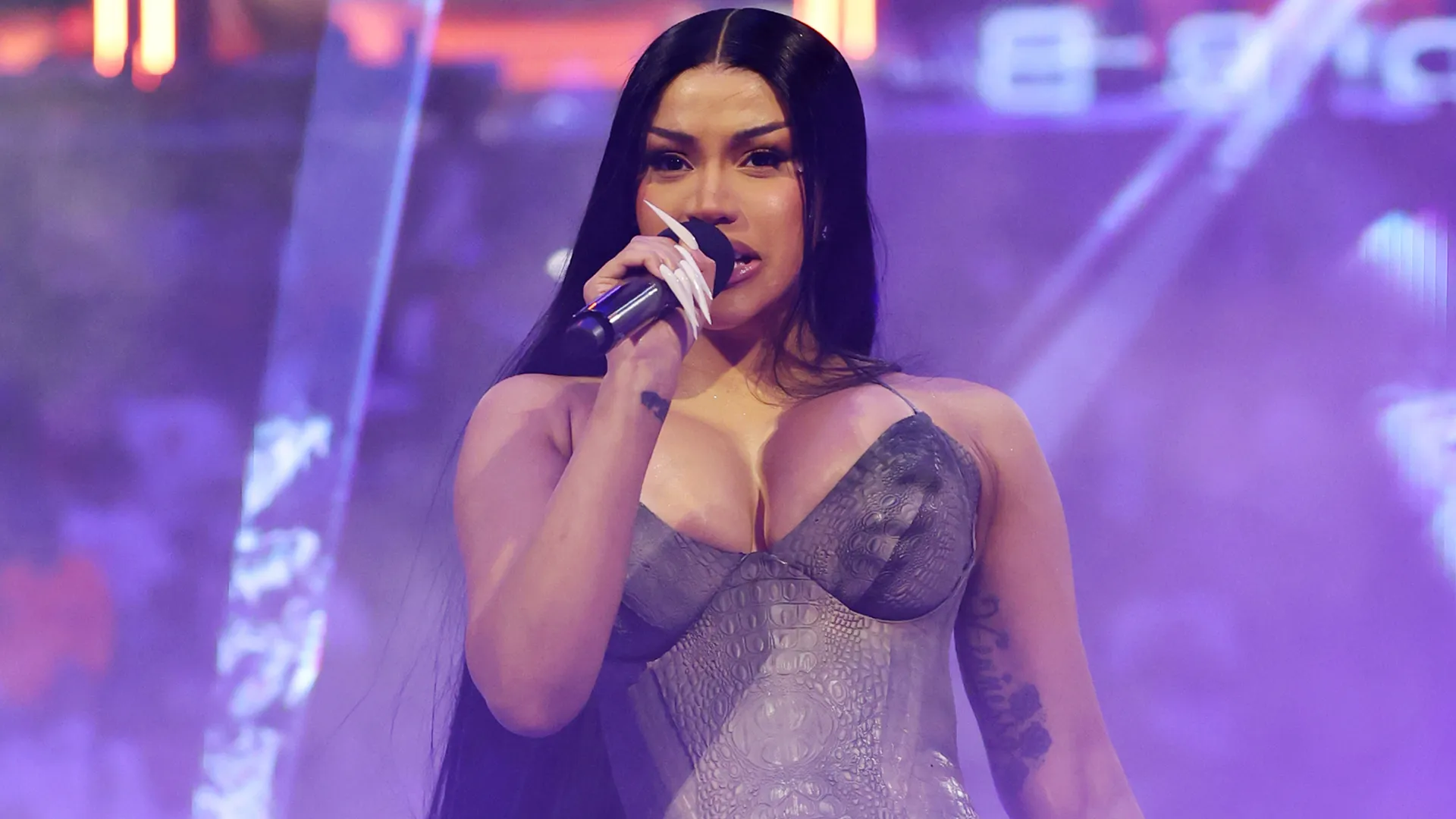 Cardi B performs in a Croc Matching Set at the NBA Finals Halftime Show