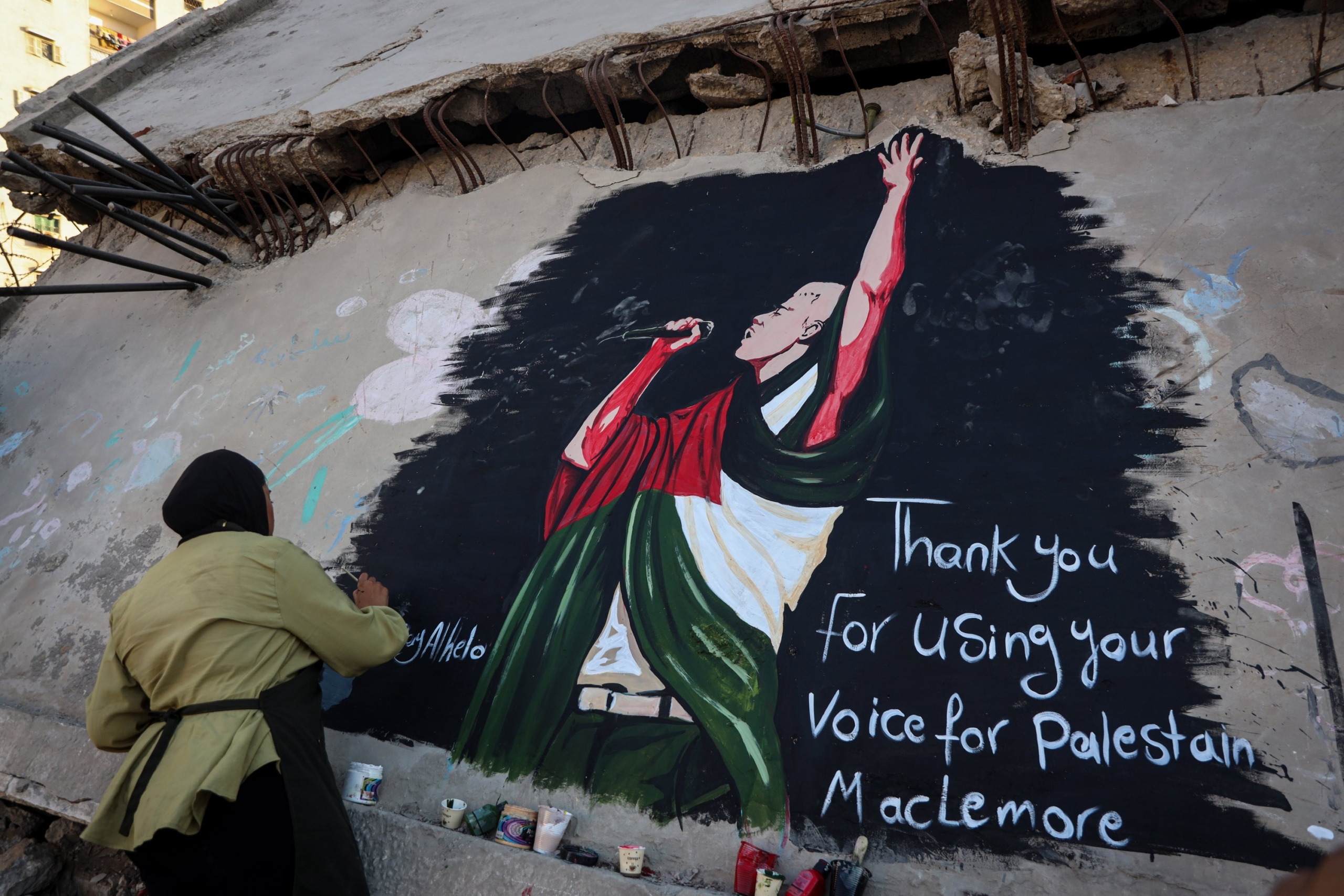 Macklemore Gets Gaza Mural After Ed Sheeran Tour Removal